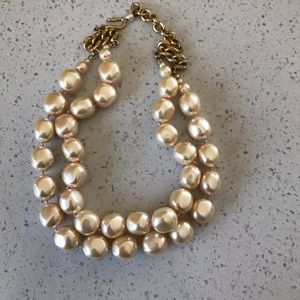 Vintage costume pearl choker necklace